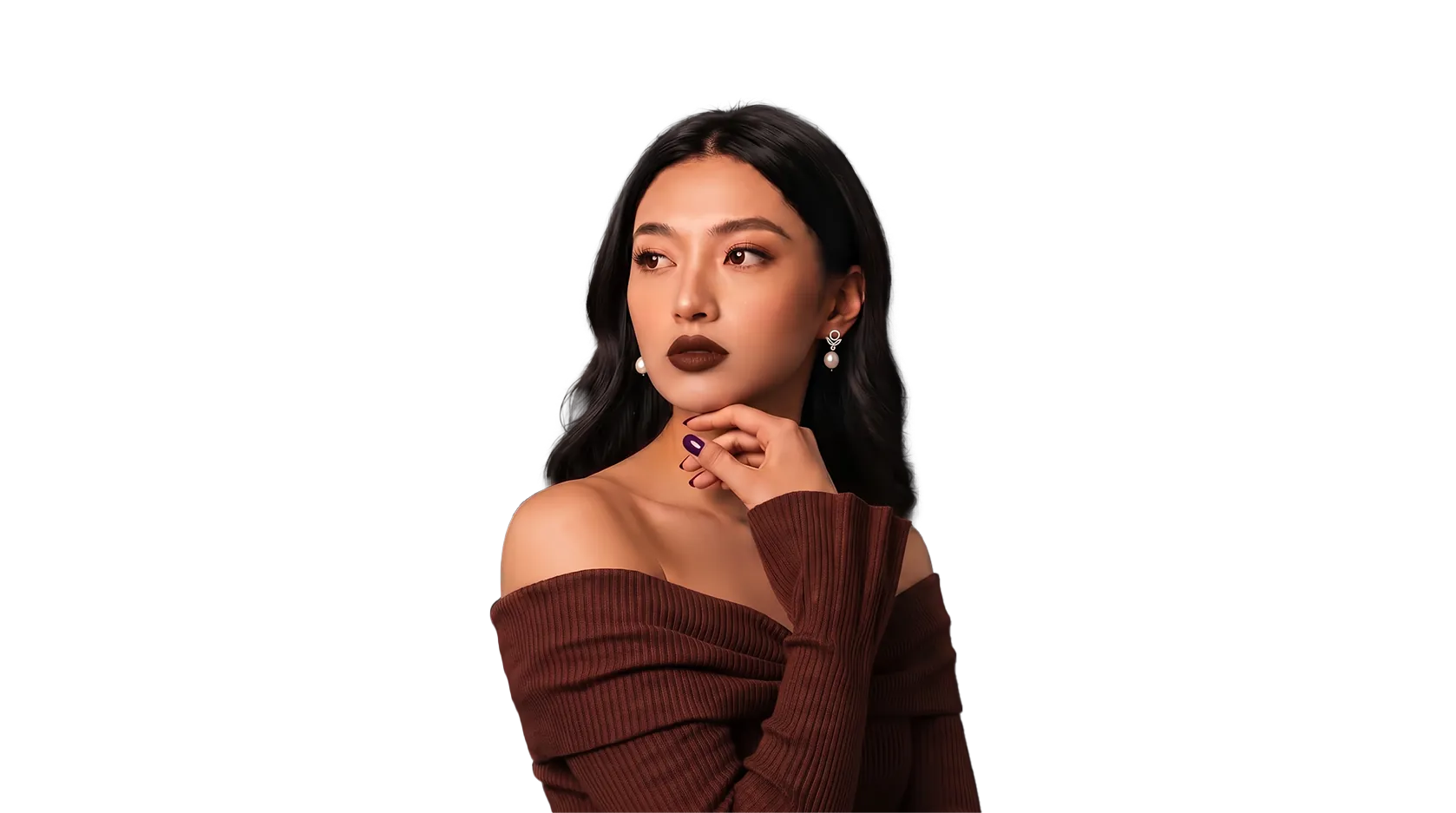 Model wearing Brown
