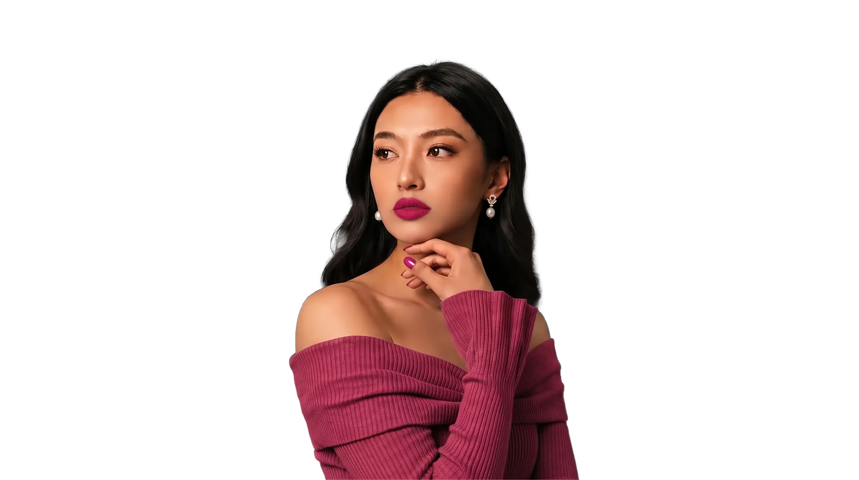 Model wearing Raspberry Pink